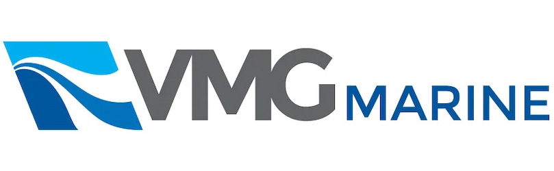 VMG Marine logo. Stylized wave with text.
